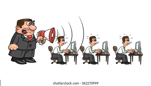 Boss yelling at workers 2