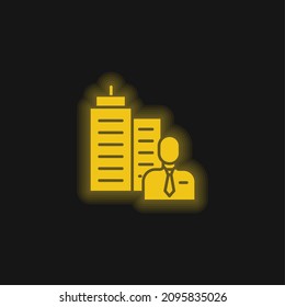 Boss yellow glowing neon icon