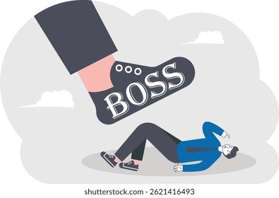bossx kick businessman, illustration vector cartoon

