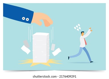 Bossy give a lot of paper work, Vector illustration design