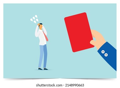 Bossy give the red card who are late for work, Vector illustration design