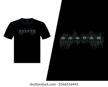 Boston Abstract T Shirt Print Design 