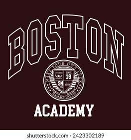 logotipo de boston acamedy arm college usa varity 