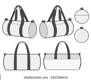 BOSTON BAG vector illustration flat sketches template