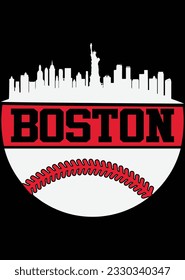 Boston Baseball eps cut file for cutting machine