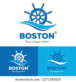Logo des Schiffes, Vektorgrafik für den Aufbau oder das Vintage-Konzept