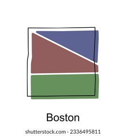 Boston City Georgia Karte, Vektorgrafik-Design-Vorlage