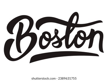 boston city lettering monochrome style