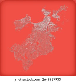 Boston City in Massachusetts United Stated street road map,vector outline illustration image