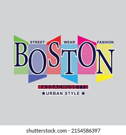 boston city Premium Vector illustration of a text graphic. suitable screen printing and DTF for the design boy outfit of t-shirts print, shirts, hoodies baba suit, kids cottons, etc.