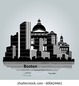 Boston City Silhouette. Vector Illustration