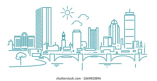 Boston City Skyline