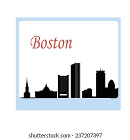 Boston city skyline silhouette background. Vector illustration