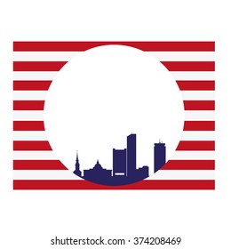 Boston city skyline silhouette background. Vector illustration