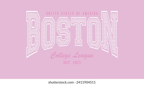 Boston college slogan vector illustration for t-shirt and other uses