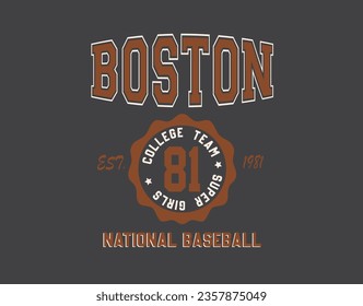 Boston College Team slogan vector illustration for t-shirt and other uses