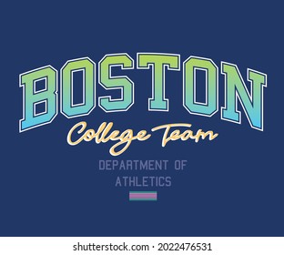 Boston College Team Typografie Grafik T Shirt Design. City Print Kalligraphie für Bekleidung und andere.  