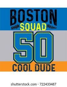 boston cool dude,t-shirt print poster vector illustration