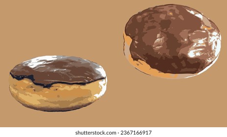 Boston cream donuts background vector