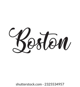 Boston - custom calligraphy text on white background.