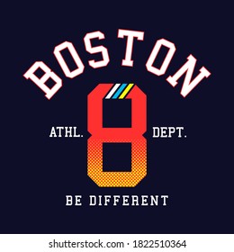 Boston  graphic t-shirt design tee print typography emblem. Vector illustration.
