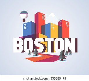 Boston, gran destino para visitar, cartografía vectorial