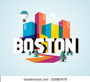 Boston, gran destino para visitar, cartografía vectorial