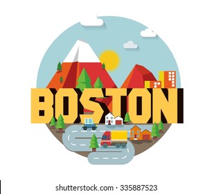 Boston, gran destino para visitar, cartografía vectorial