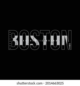 BOSTON illustration typography. perfect for t shirt design