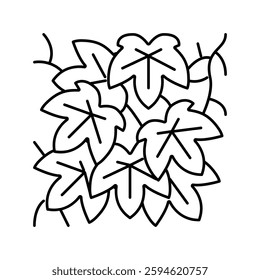 boston ivy line icon vector. boston ivy sign. isolated contour symbol black illustration