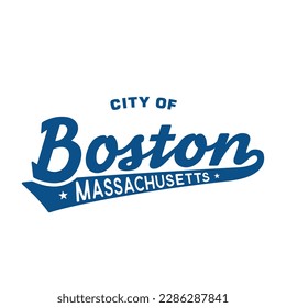 Boston lettering design. Boston, Massachusetts typography design. Vector and illustration.