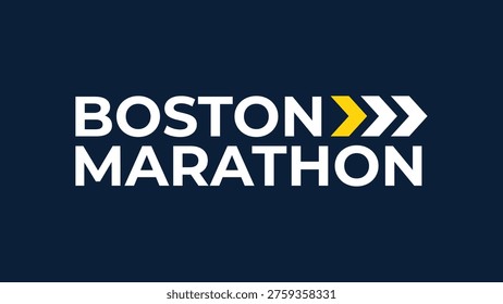 Boston Marathon Typography Banner With Bold Modern Text And Arrow Design Sports Running Event Illustration For Athletic Competition Theme