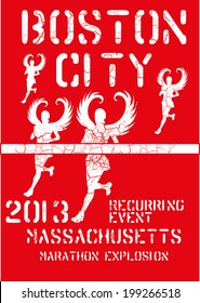 boston marathon vector art