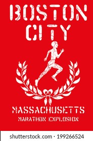 boston marathon vector art