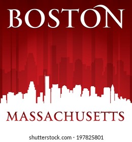 Boston Massachusetts city skyline silhouette. Vector illustration