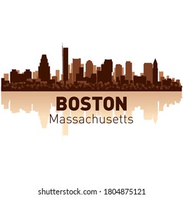 Boston Massachusetts City Skyline Vector