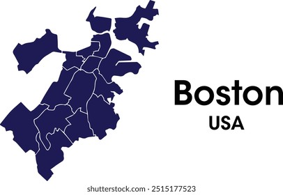 Boston Massachusetts mapa en USA