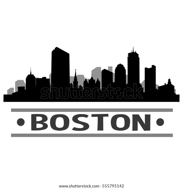 ボストンマサチューセッツ州 シルエットシティスカイライン ランドマークデザインウォールアート 都市の街並みクリップアート カットファイルのベクター画像 のベクター画像素材 ロイヤリティフリー