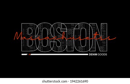 Boston massachusetts, typography graphic design, for t-shirt prints, vector illustration

