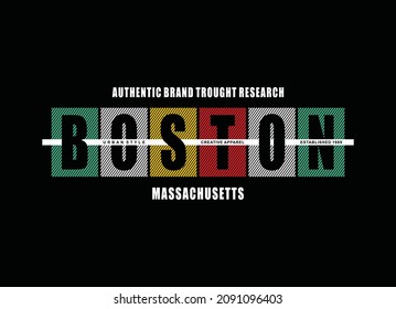 Boston massachusetts, typography graphic design, for t-shirt prints, vector illustration