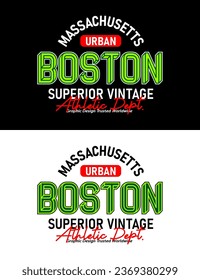 Boston Massachusetts urban sports line typeface, typography, for t-shirt, posters, labels, etc.