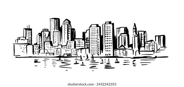 Boston Massachusetts usa America. City skyline - downtown cityscape