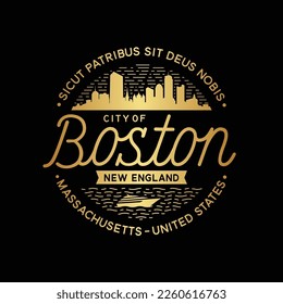 Boston Massachusetts Vektordesign-Vorlage.