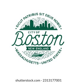 Boston Massachusetts vector design template.