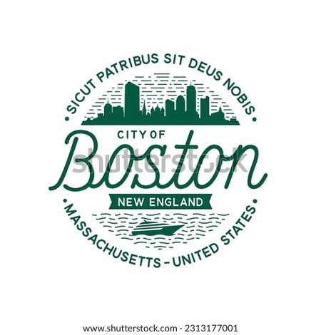 Boston Massachusetts vector design template.