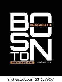 Boston massachusetts vintage typography tee shirt design.Clothing,t shirt,apparel and other uses.Vector print, typography, poster.