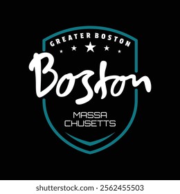 Boston Massachusetts,Vintage typography design in vector illustration.Clothing,t shirt,apparel and other uses.Abstract design with the grunge and denim style. Vector print, typography, poster.