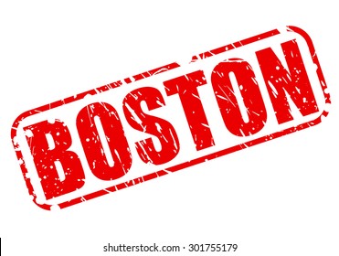 Boston red stamp text on white