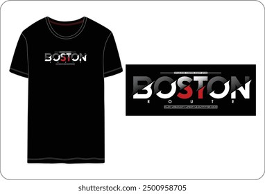 Boston route, typographic Vector design illustration t shirt printing