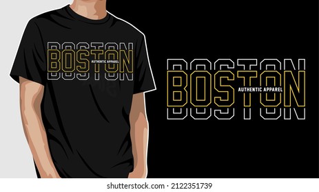 Boston simple typography t-shirt design